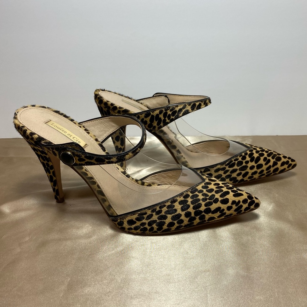 Louise Et Cie Lo-Joykiss 3 Speckled Cow Hair  Leopard Clear Piccola Size 9.5 - Picture 5 of 16